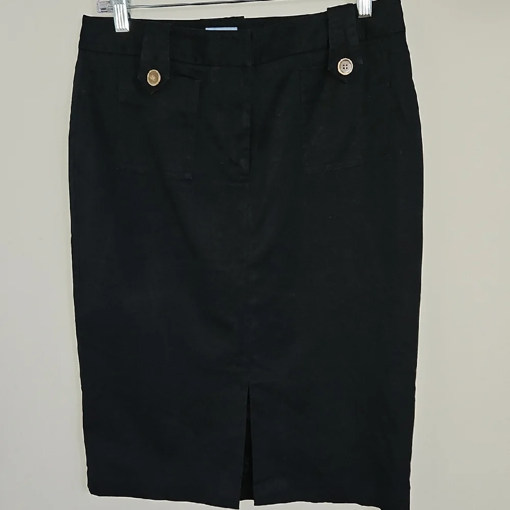 J.McLaughlin Black Classic Preppy Career Pencil Skirt Size 8